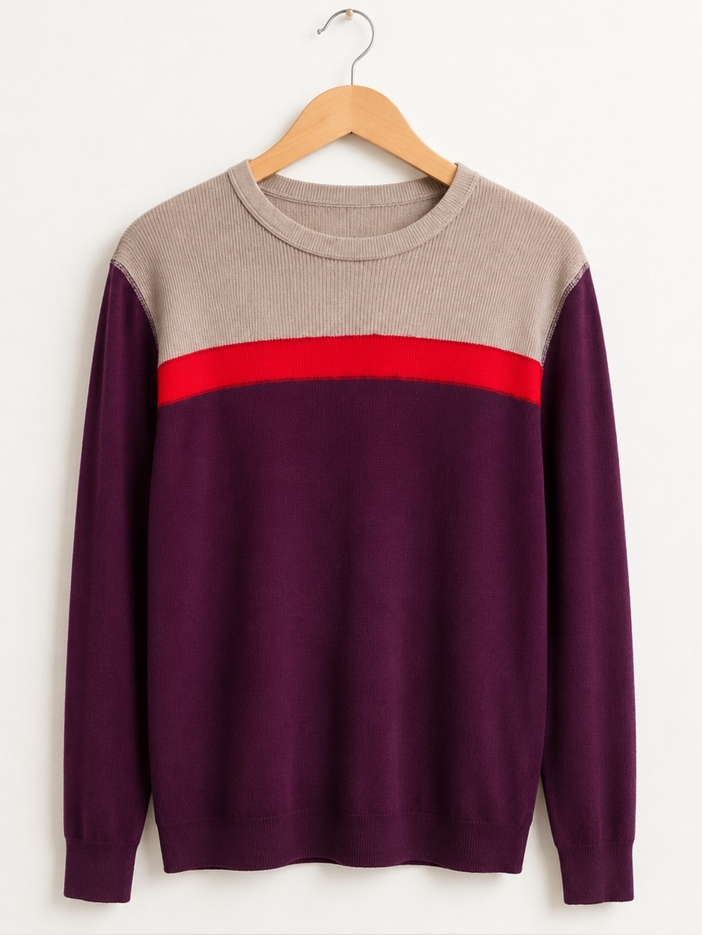 GAP Men's Colorblock Waffle-Knit Long-sleeve Shirt Size L